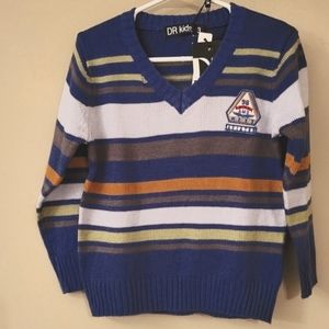 NWT striped v- neck pullover sweater